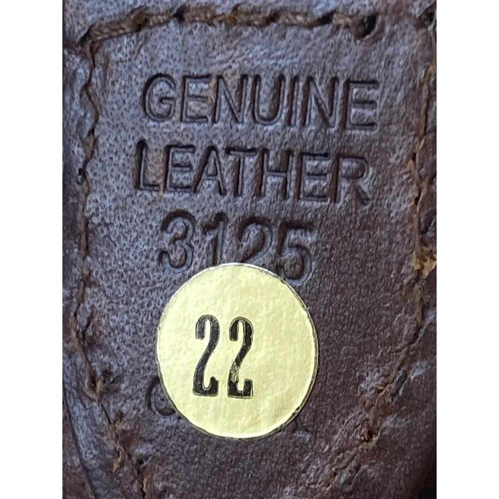 Lot of 2 Kids Genuine Leather Belts Size 22 Woven Braided Brown & Black